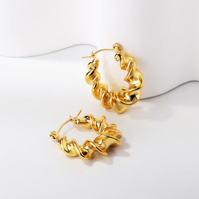 18K Gold PVD Billie Twist Hoop Earrings