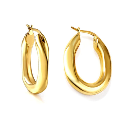 Geometric Hoops 18K Gold PVD Earrings