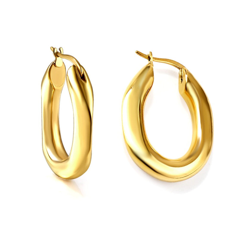 Geometric Hoops 18K Gold PVD Earrings