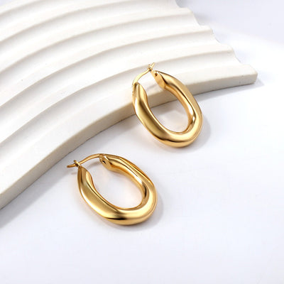 Geometric Hoops 18K Gold PVD Earrings