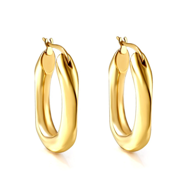 Geometric Hoops 18K Gold PVD Earrings