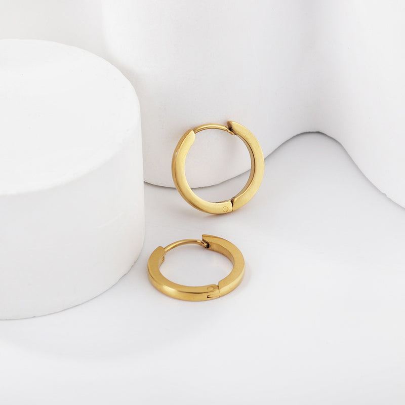 Gold sleeper hoop earrings  