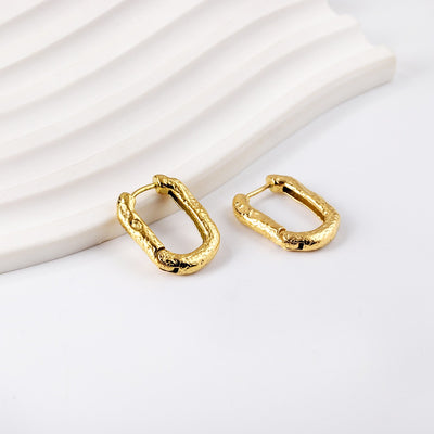 Gold hoop earrings santorini