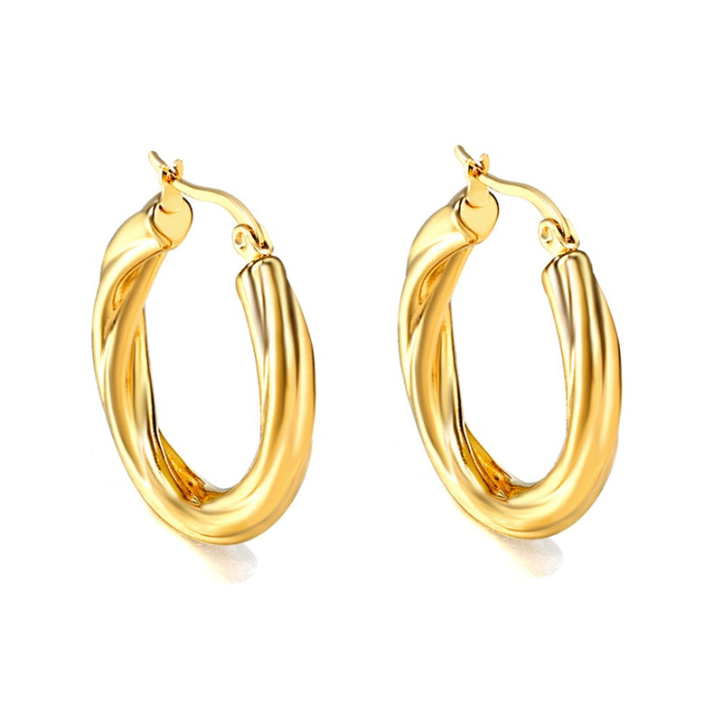 Twist Hoop 18K Gold PVD Earrings