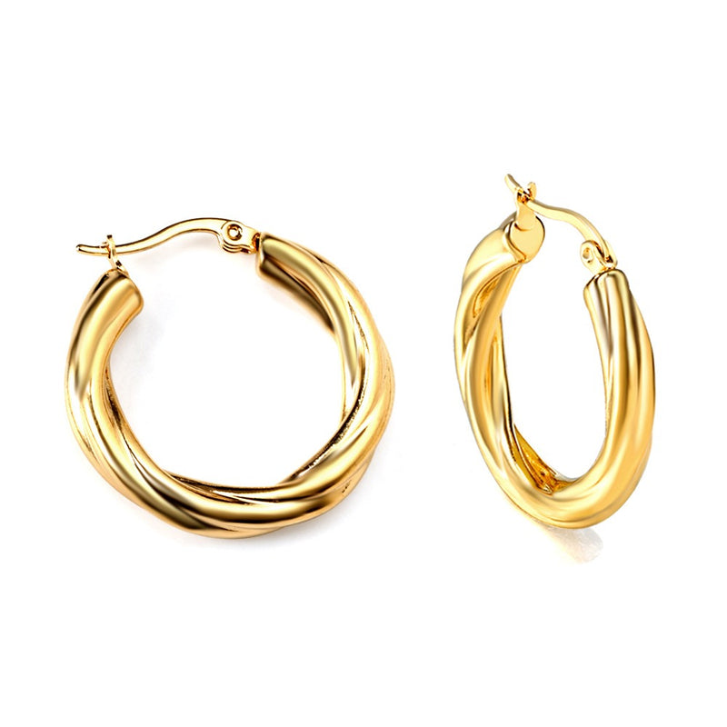 Twist Hoop 18K Gold PVD Earrings