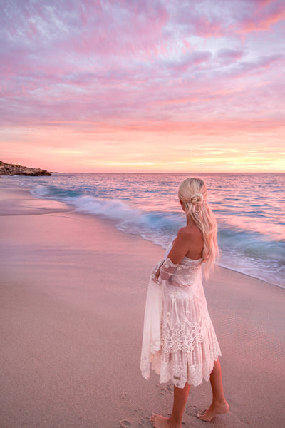 Exquisite White Lace Wrap Top