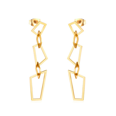 Geometric Gold 18k pvd Hoop Earrings