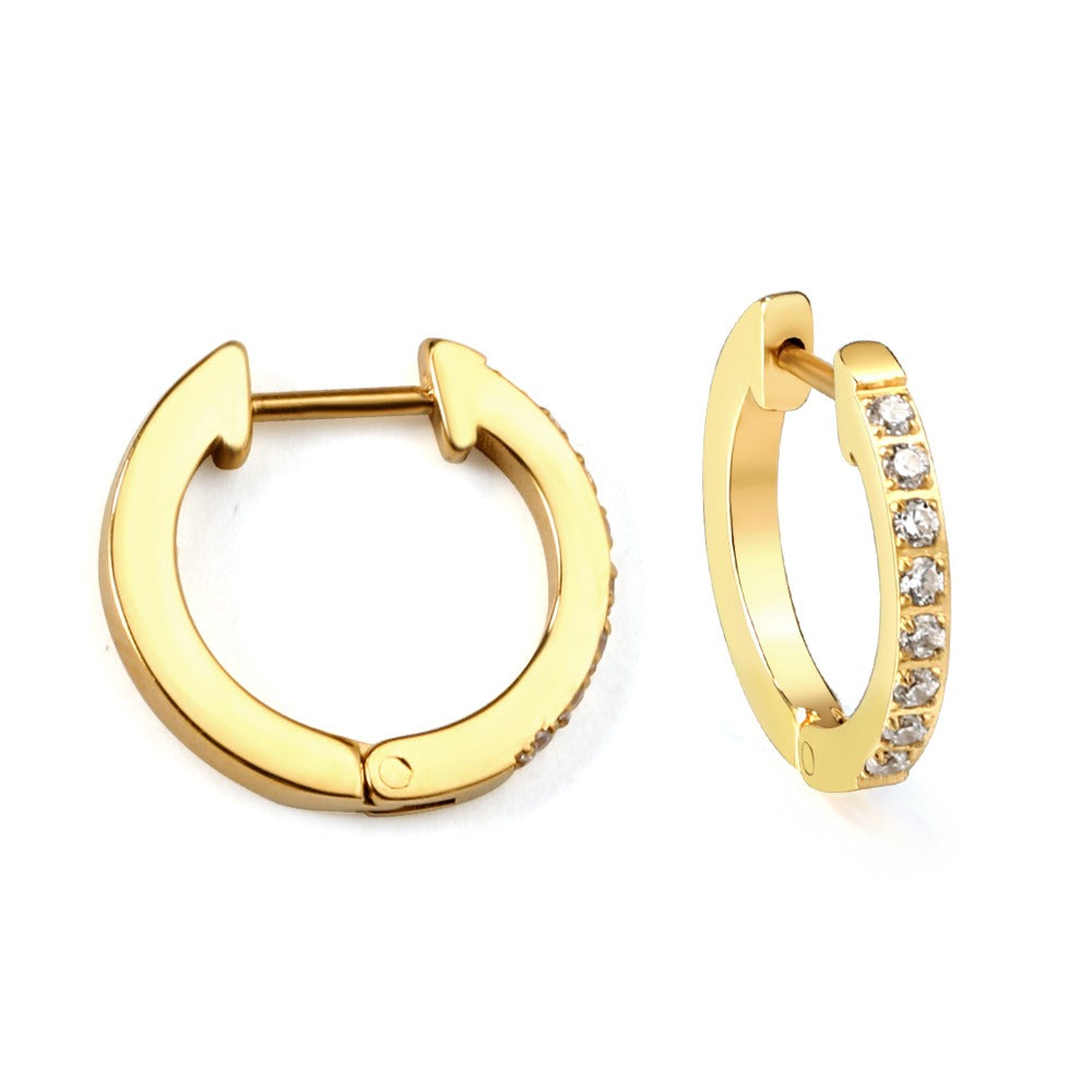 18K Gold PVD Julie Jewel Sleeper Hoops Earrings – Purity Lace Designs