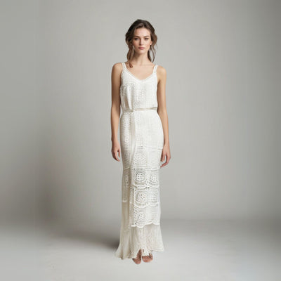 white cotton bridal dress