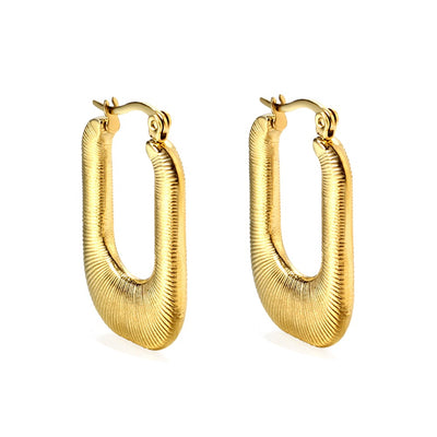 Gold Oblong hoop earrings