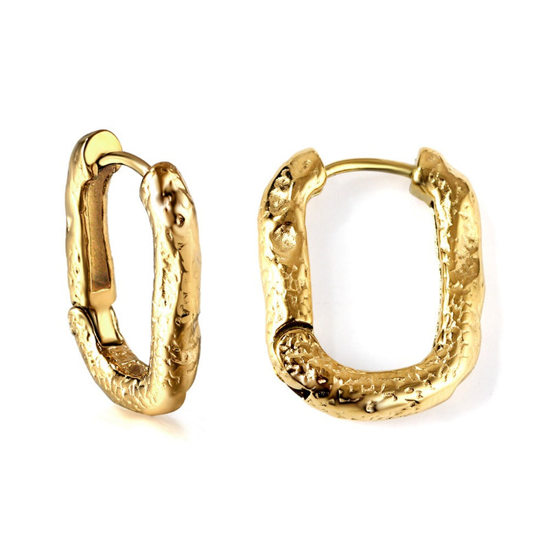 Gold hoop earrings santorini