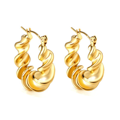 18K Gold PVD Billie Twist Hoop Earrings