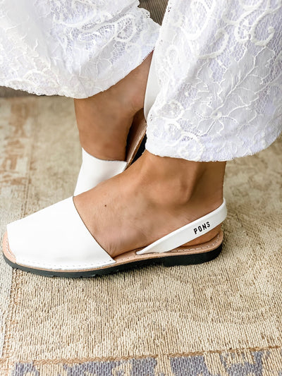 Leather Avarca Sandals WHITE - PONS