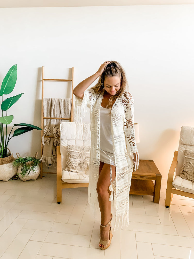 Indi Sky Kimono Creamy White