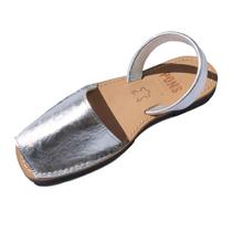 Avarca-Sandalen aus Leder METALLIC SILVER - PONS