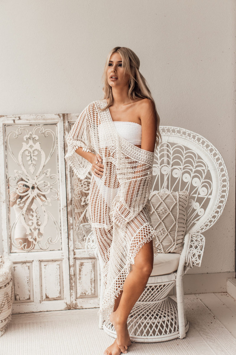 Tatianna Cream Crochet Dress