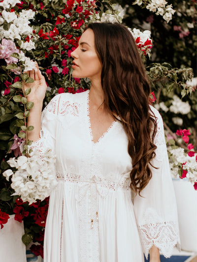 Moroccan Lace White Dress
