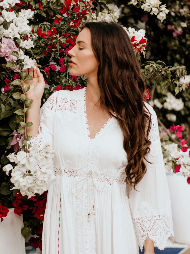 Moroccan Lace White Dress