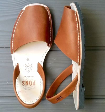 Leather Avarca Sandals TAN - PONS