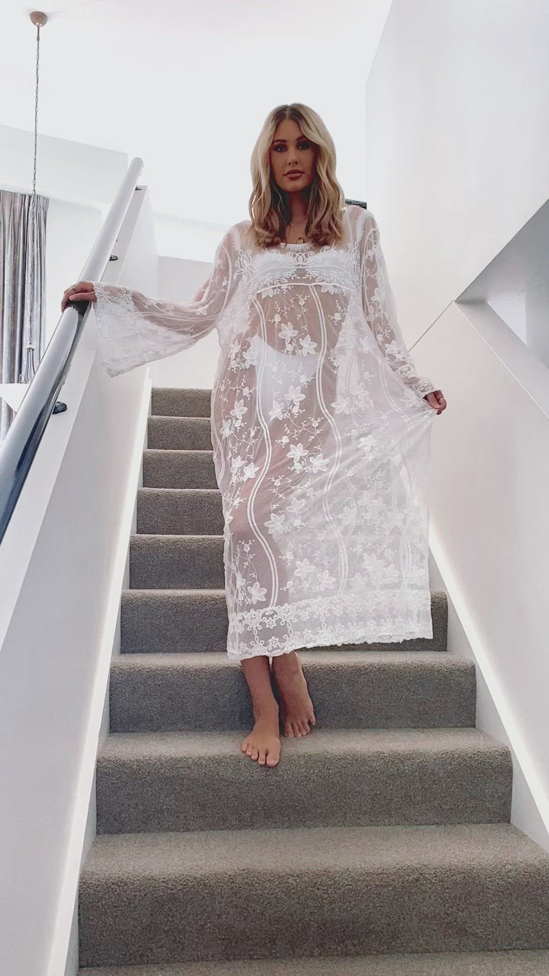 Vestido de encaje blanco Débora