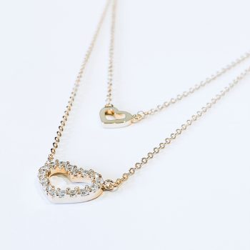 Heart connection 14K RoseGold Necklace