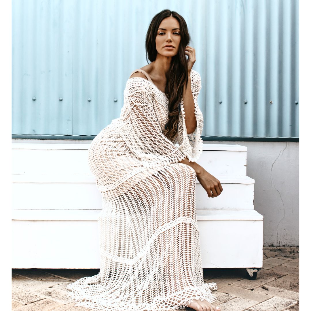 crochet dress australia Petites Australian Cotton Blend Crochet Dress - Dannii Minogue