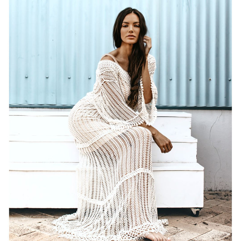 Tatianna White Crochet Dress